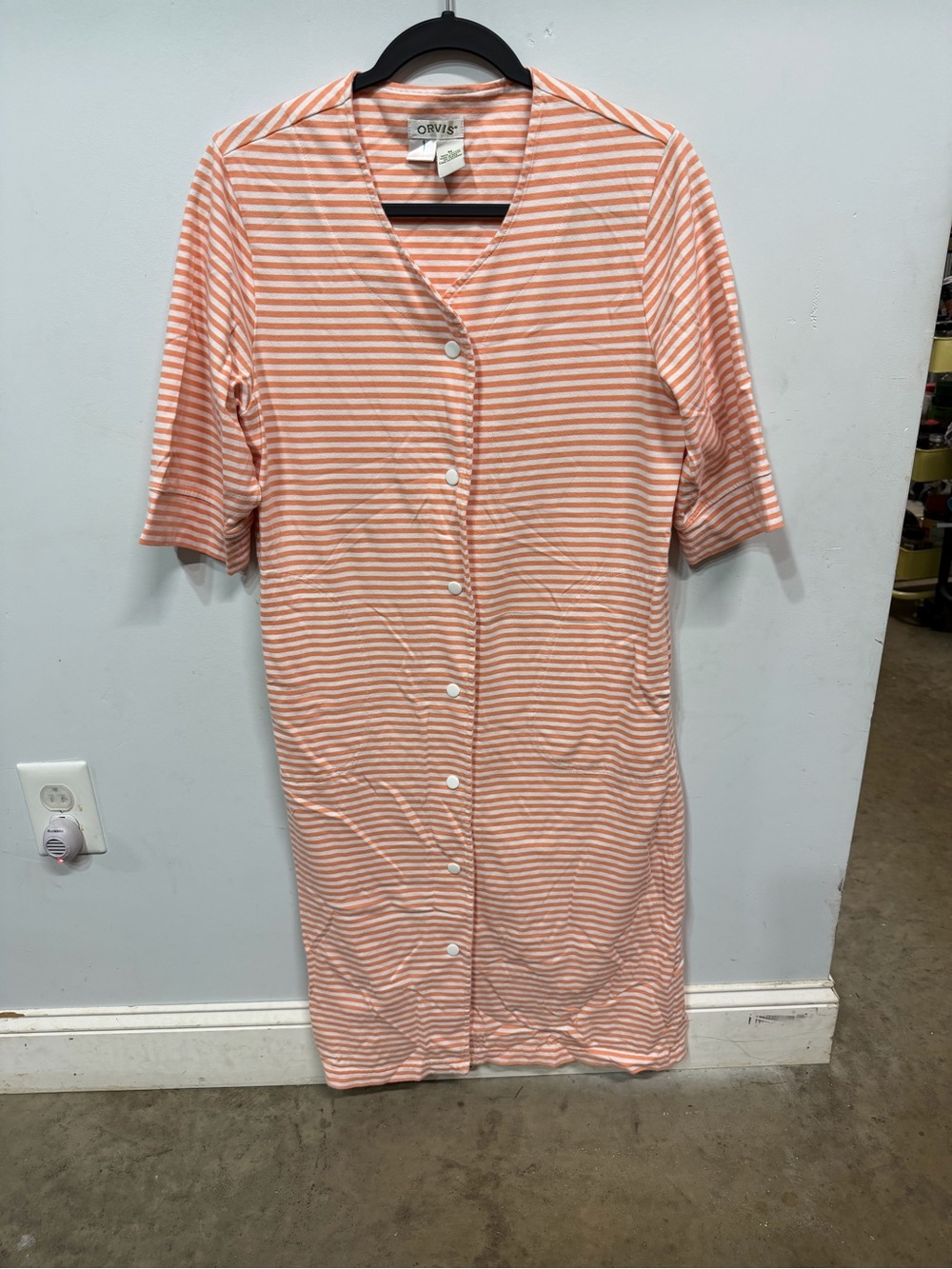 ORVIS Women's Striped Button-Front Nightgown Sleep Shirt